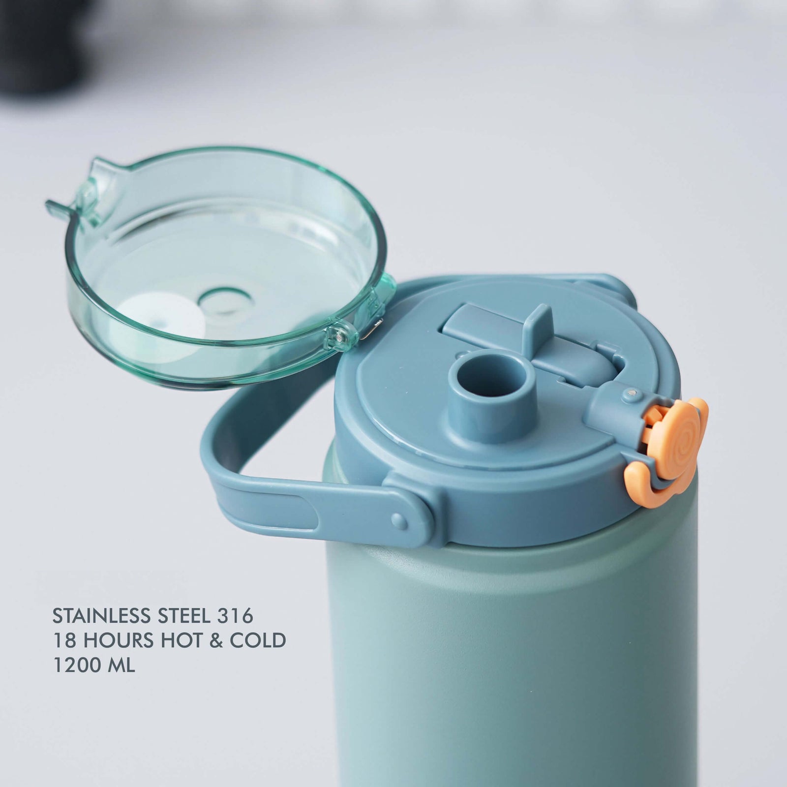 Green Stainless Steel Bottle - 1200 ML