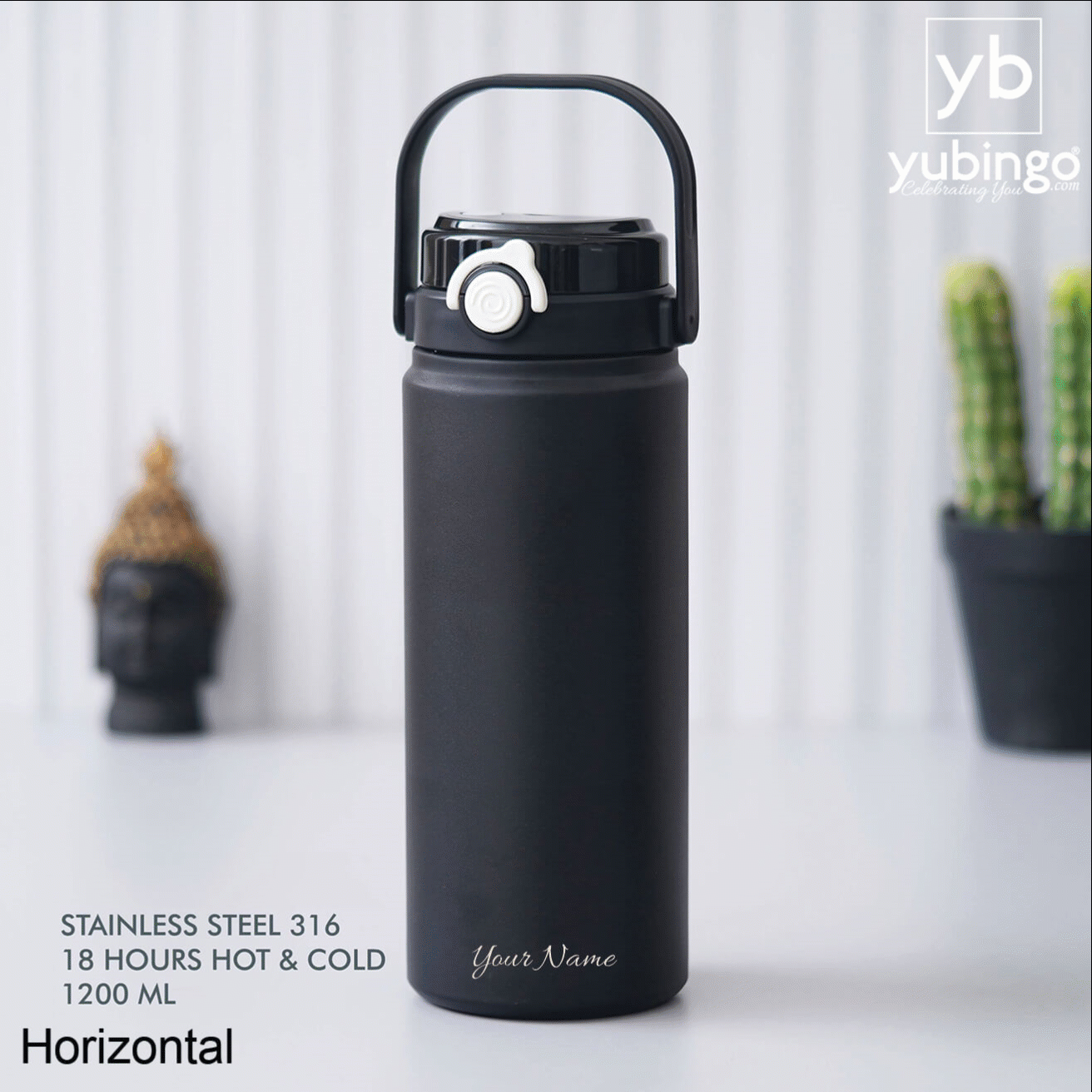 Black Stainless Steel Bottle - Perfect for Hydration