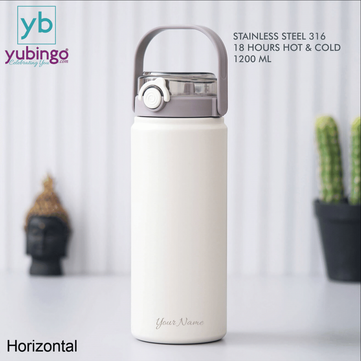 White Stainless Steel Bottle - Ideal for Travel
