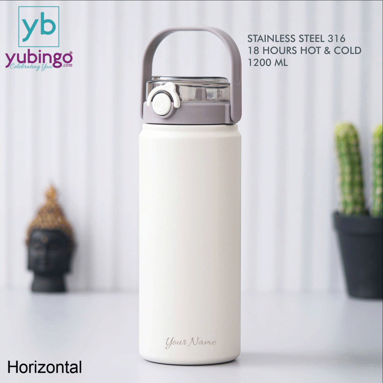 White Stainless Steel Bottle - Ideal for Travel