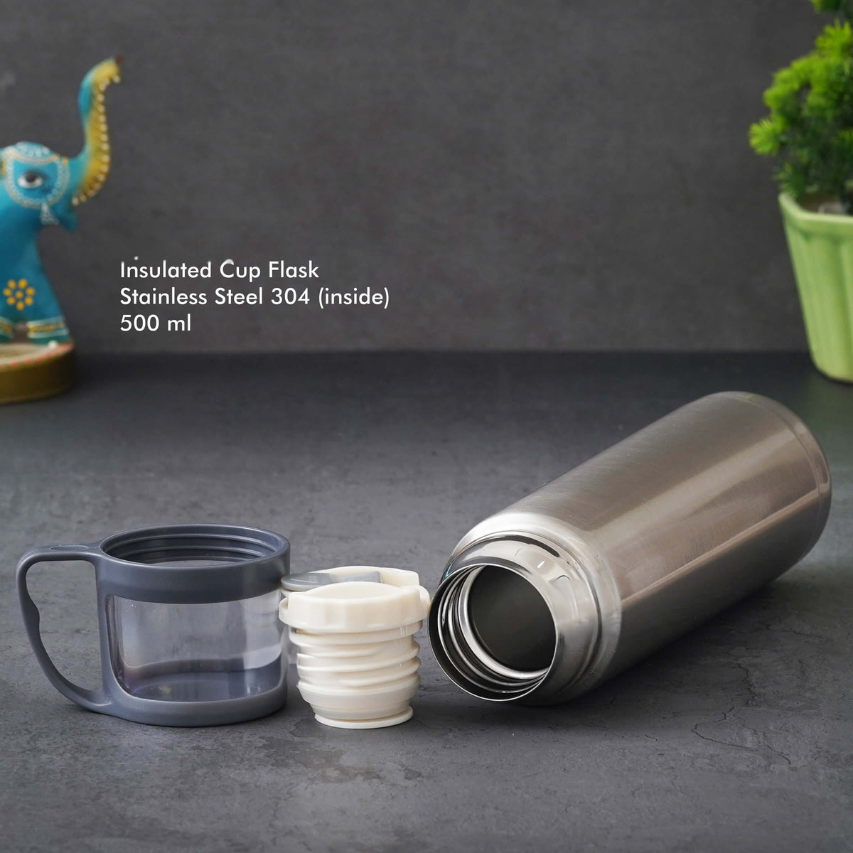 Silver Stainless Steel Flask - 500 ML