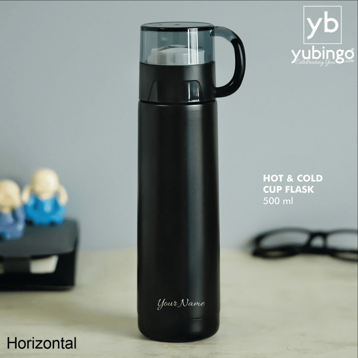 Black Stainless Steel Flask - Ideal for Travel