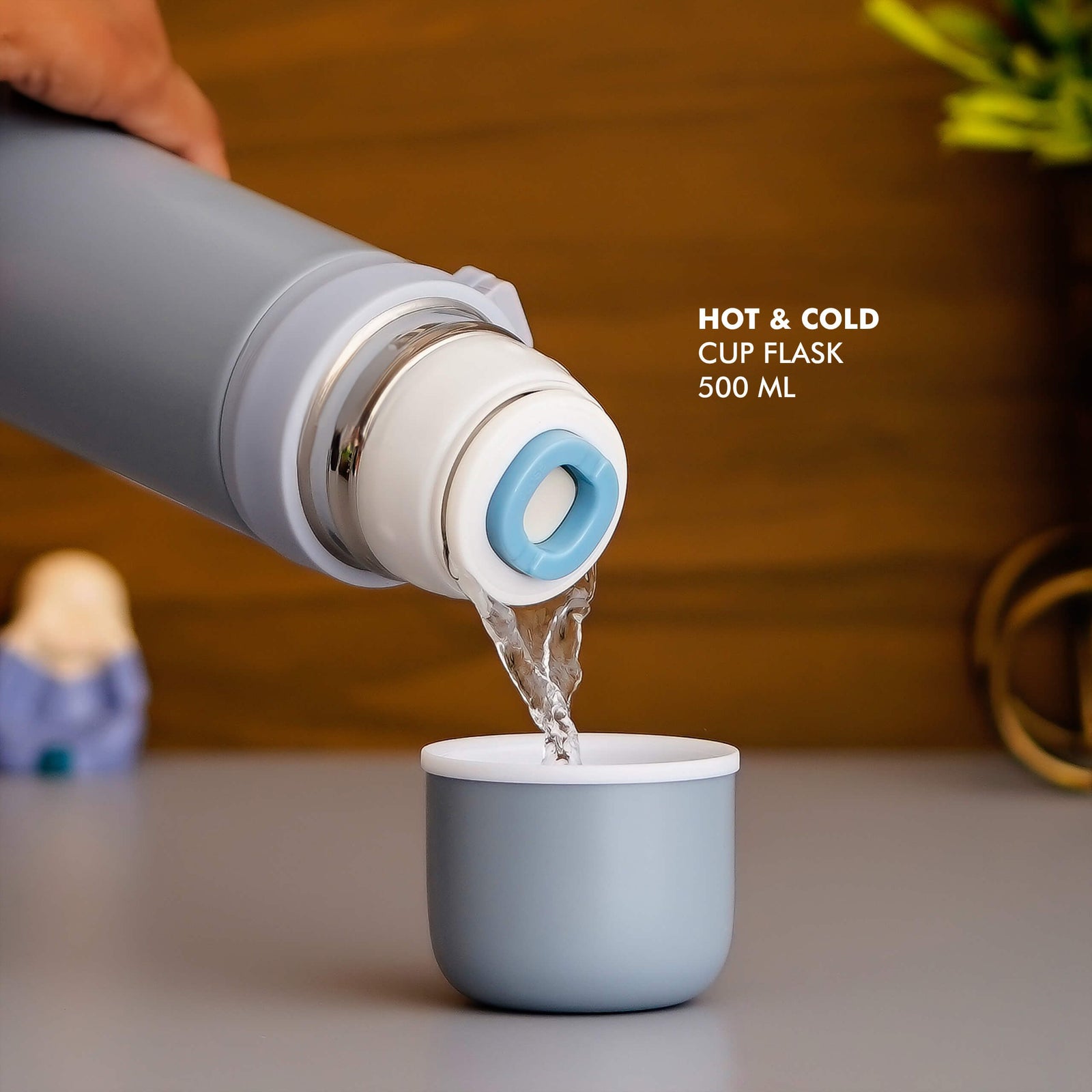 Grey Stainless Steel Flask - Perfect for Hydration
