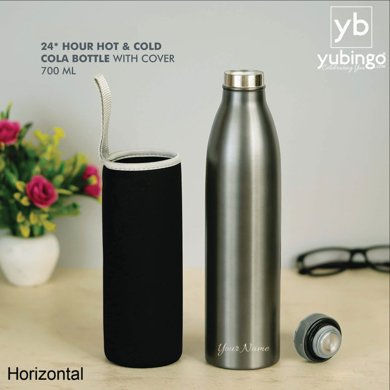 Black Stainless Steel Bottle - Ideal for Travel