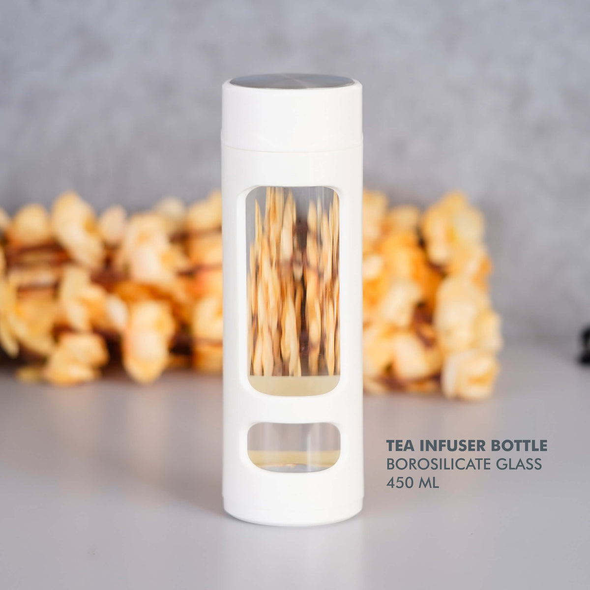 Tea Infuser Borosilicate Glass Bottle - 450 ML