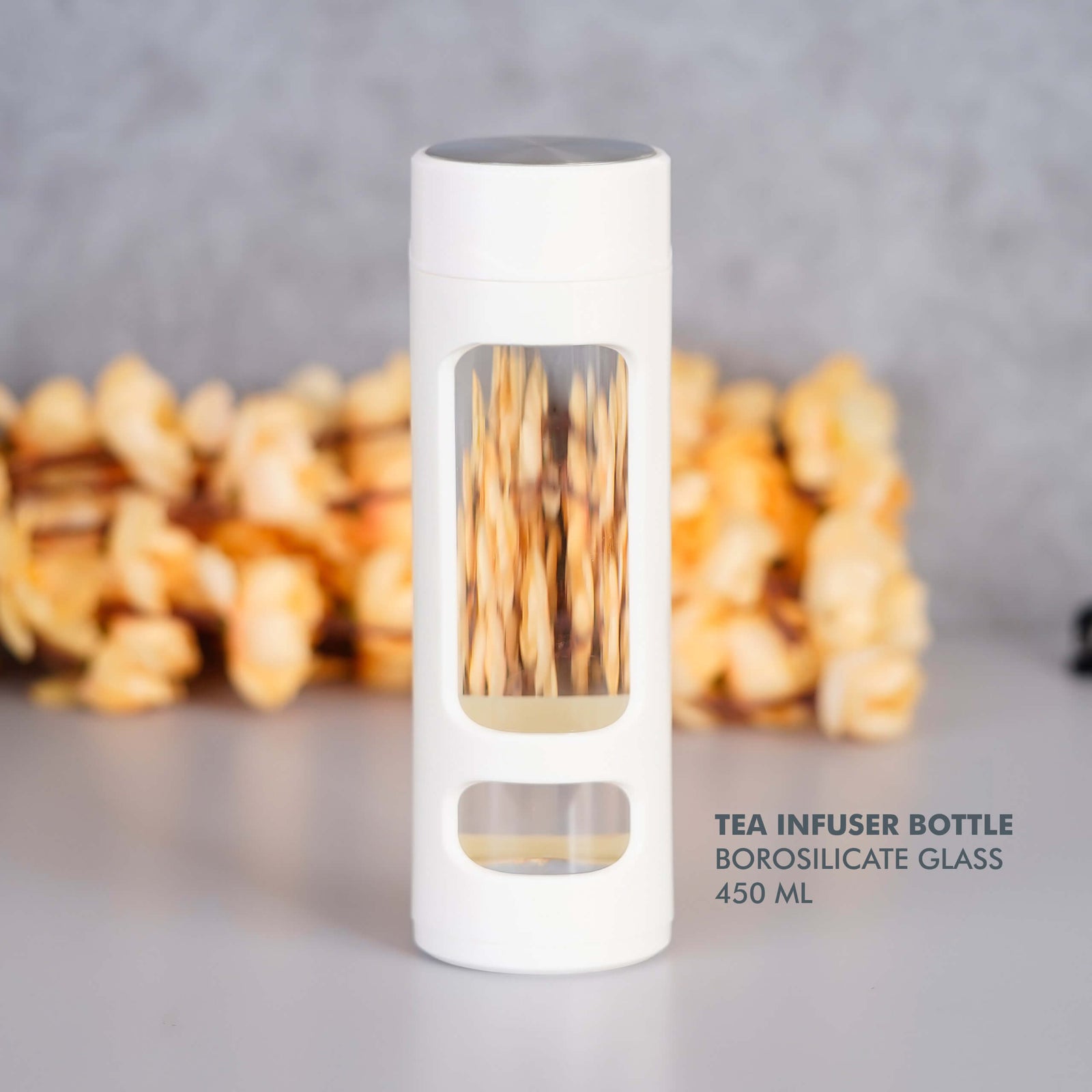 Tea Infuser Borosilicate Glass Bottle - 450 ML