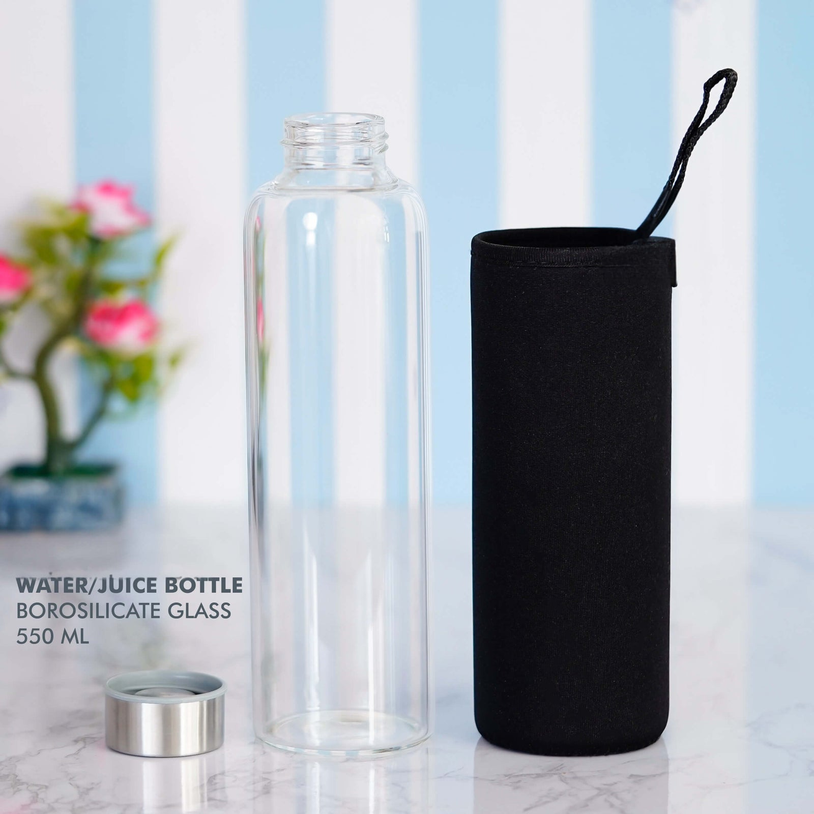 Water & Juice Borosilicate Glass Bottle - 550 ML