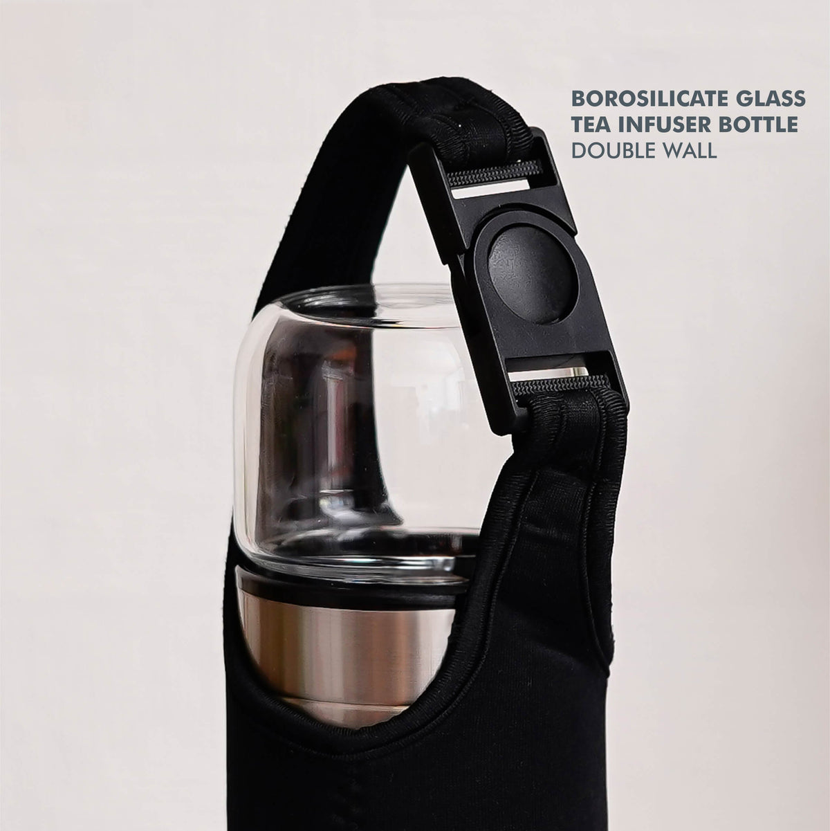 Double Wall Tea Infuser Borosilicate Glass Bottle