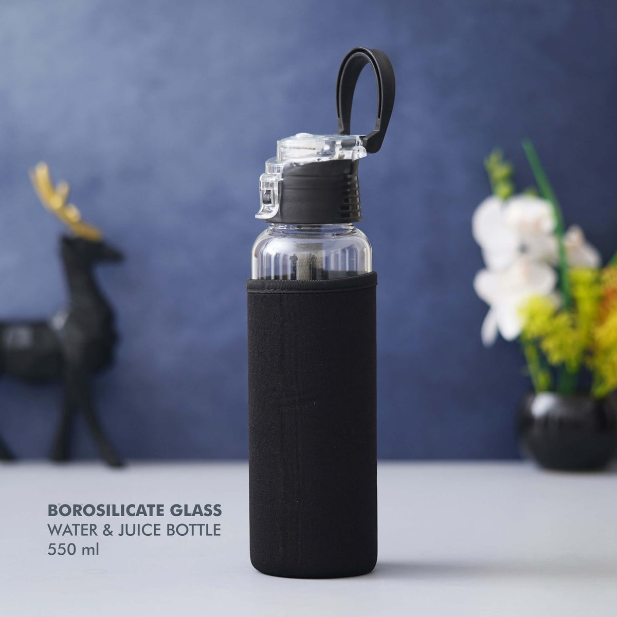 Water & Juice Borosilicate Glass Bottle - 550 ML