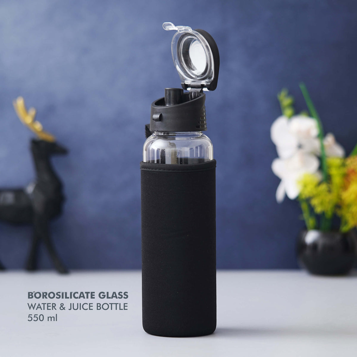 Water & Juice Borosilicate Glass Bottle - 550 ML