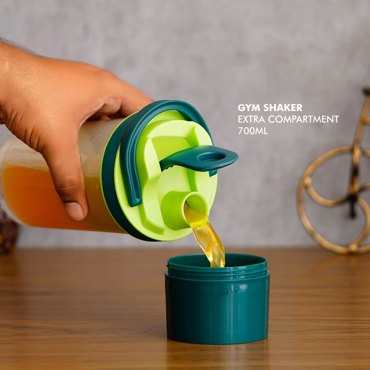 Gym Shaker with Extra Compartment - 700 ML