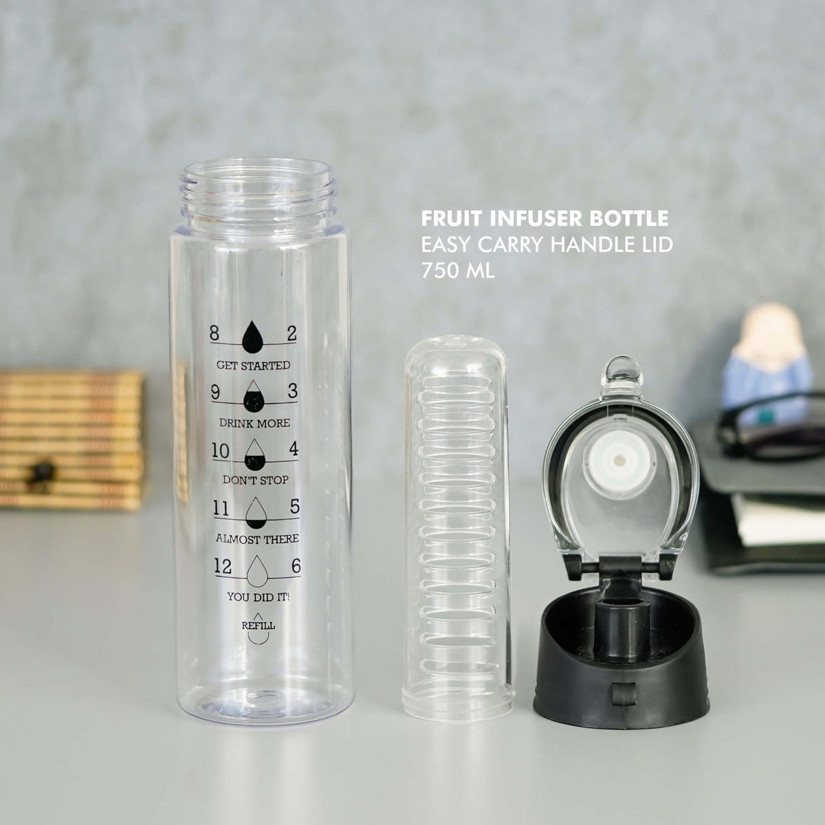 Personalized Fruit Infuser Plastic Bottle - Stay Motivated