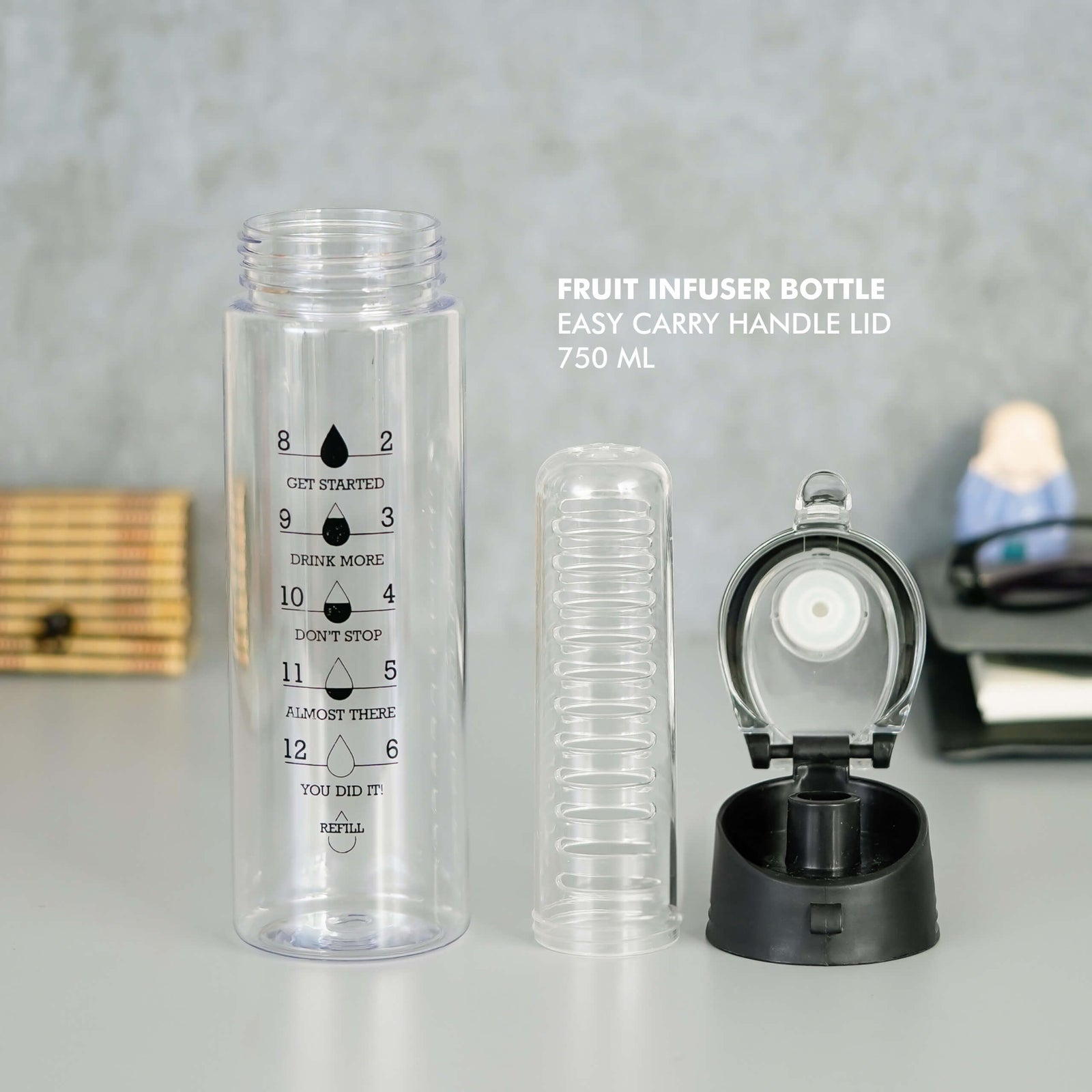 Personalized Fruit Infuser Plastic Bottle - Stay Motivated