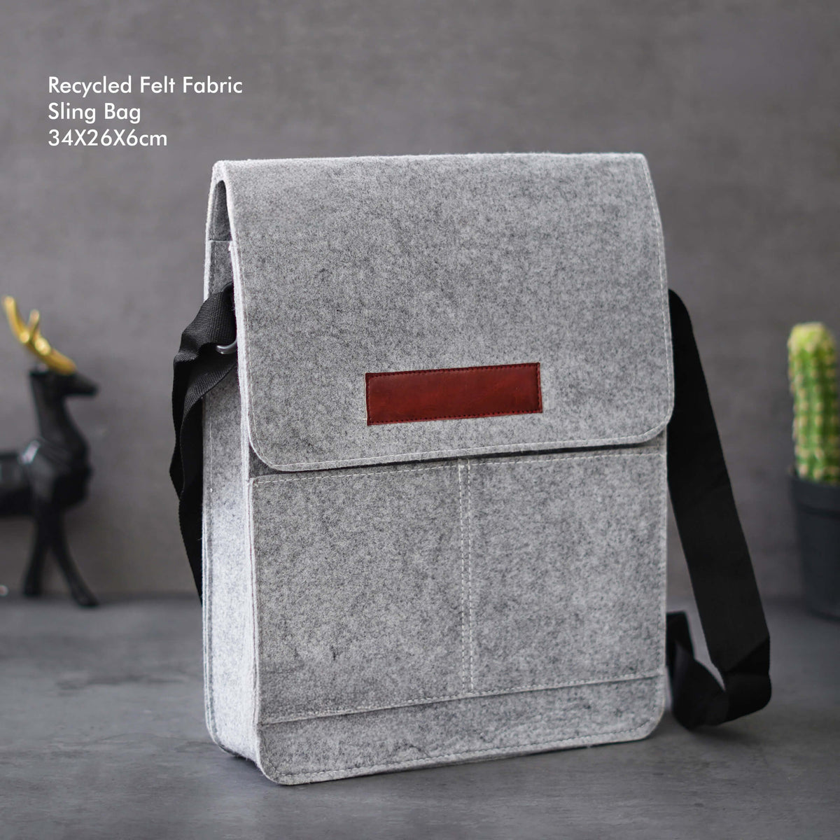 Stylish Grey Sling Bag - Eco-Friendly Convenience