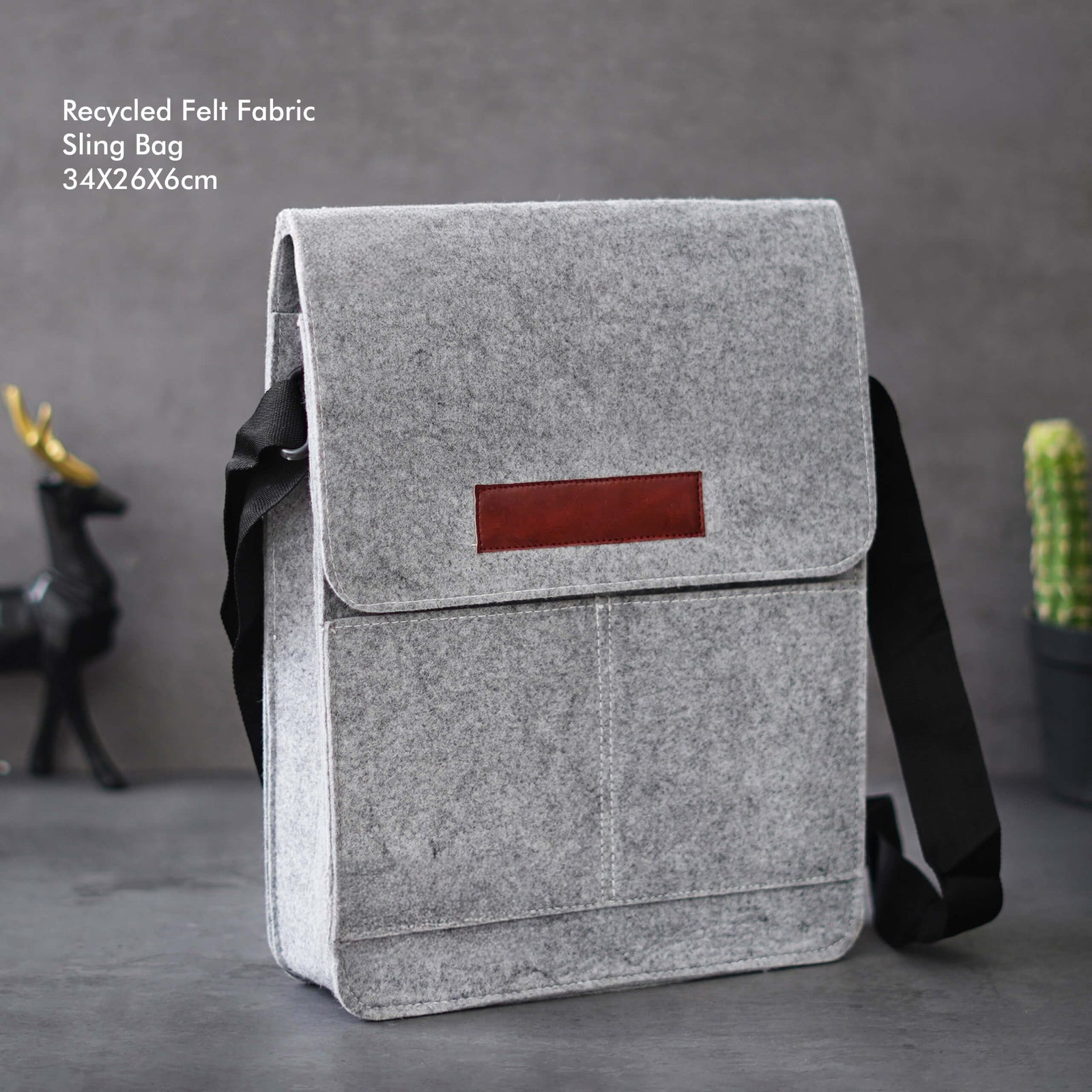 Stylish Grey Sling Bag - Sustainable Convenience