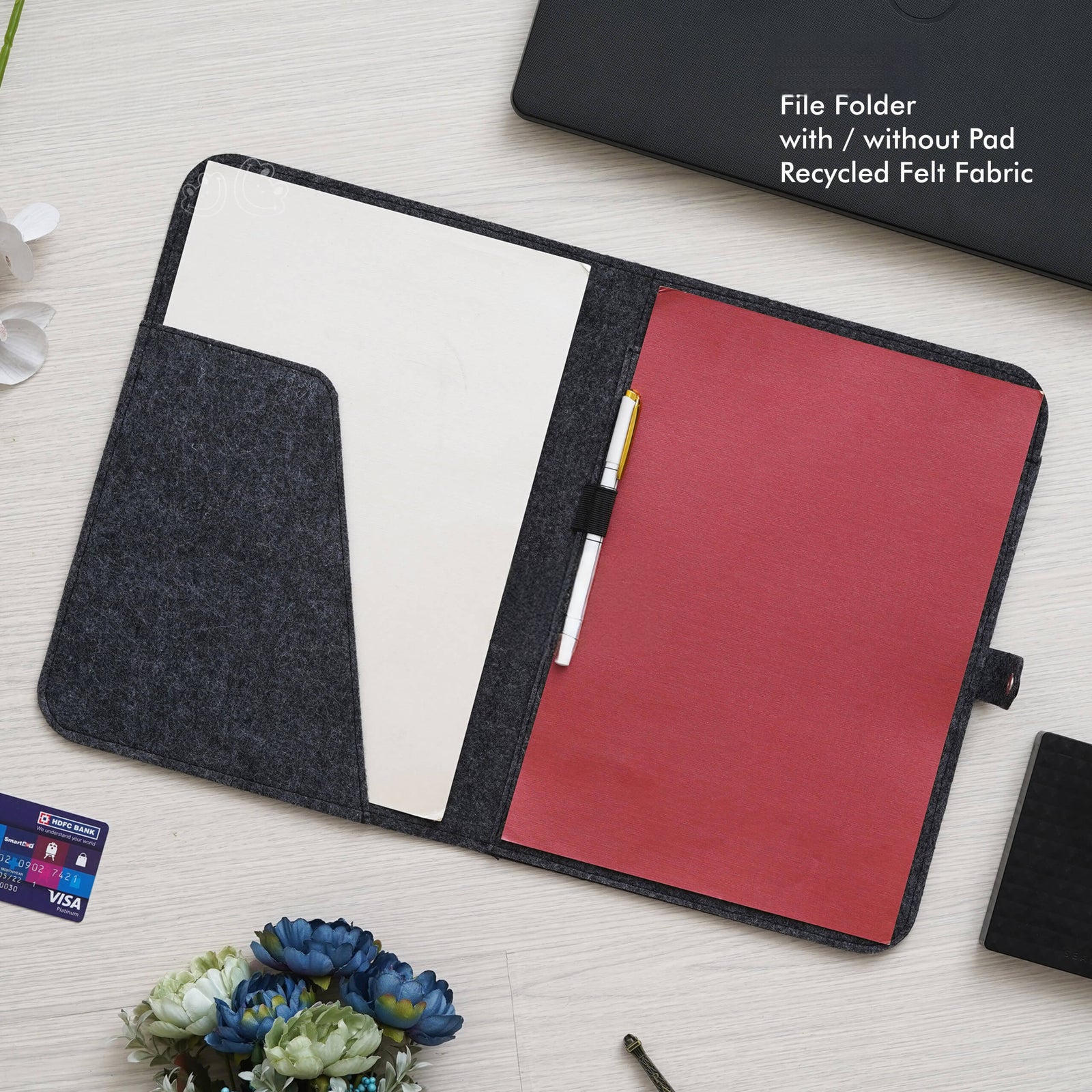 Elegant Black File Folder - Sustainable Organization