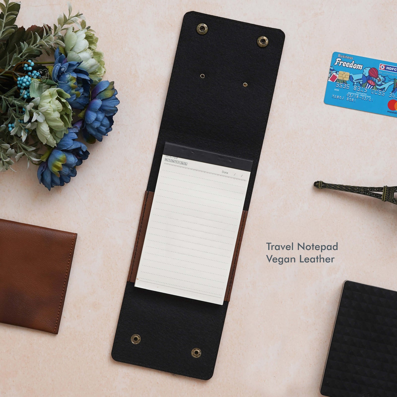 Tan Vegan Leather Travel Notepad - Sustainable Style