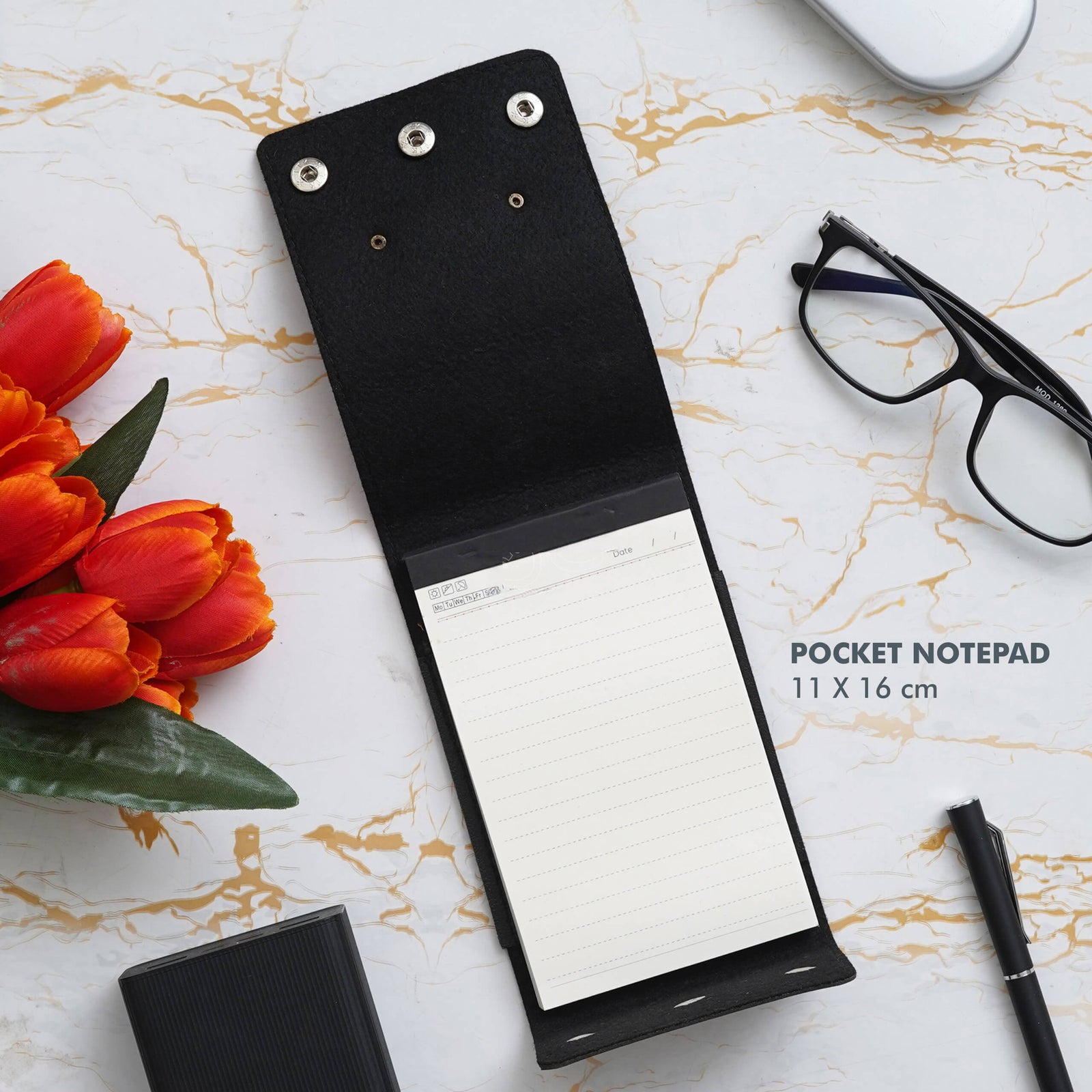 Vegan Leather Pocket Notepad - Compact & Stylish