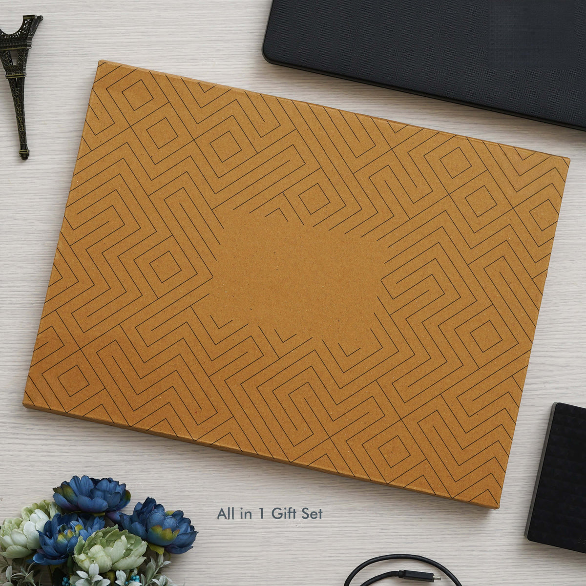 Sophisticated Tan Vegan Leather Office Gift Set