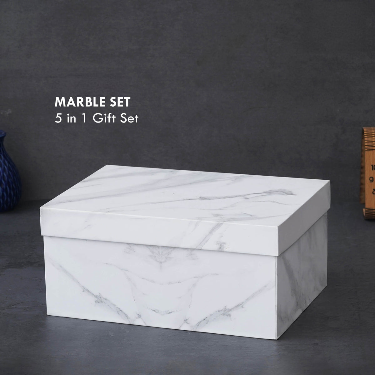 Marble Finish Gift Set - Notebook, Cube Box, Mug, Flask, Pen
