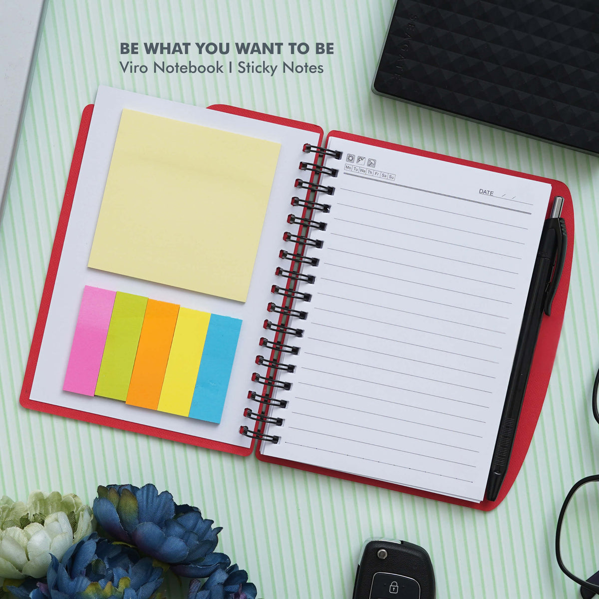 Personalized Red Viro Notebook Gift Set - Perfect for Productivity