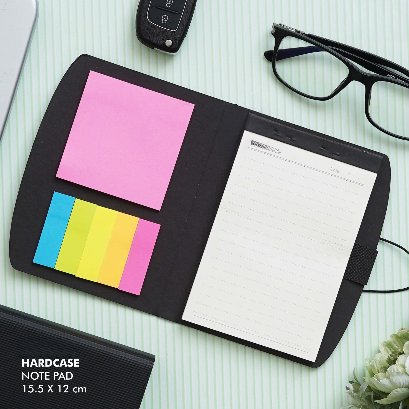 Personalized Black Hardcase Notepad - Secure Your Ideas