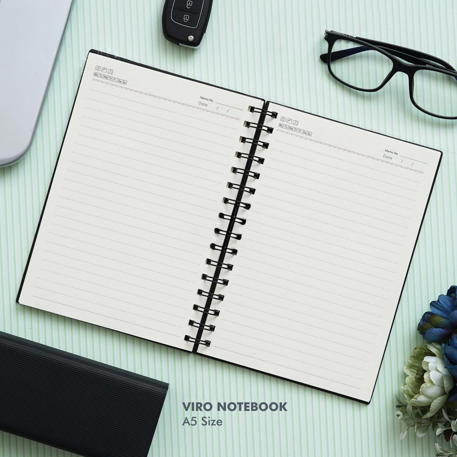 Classic Black A5 Viro Notebook - Your Essential Companion