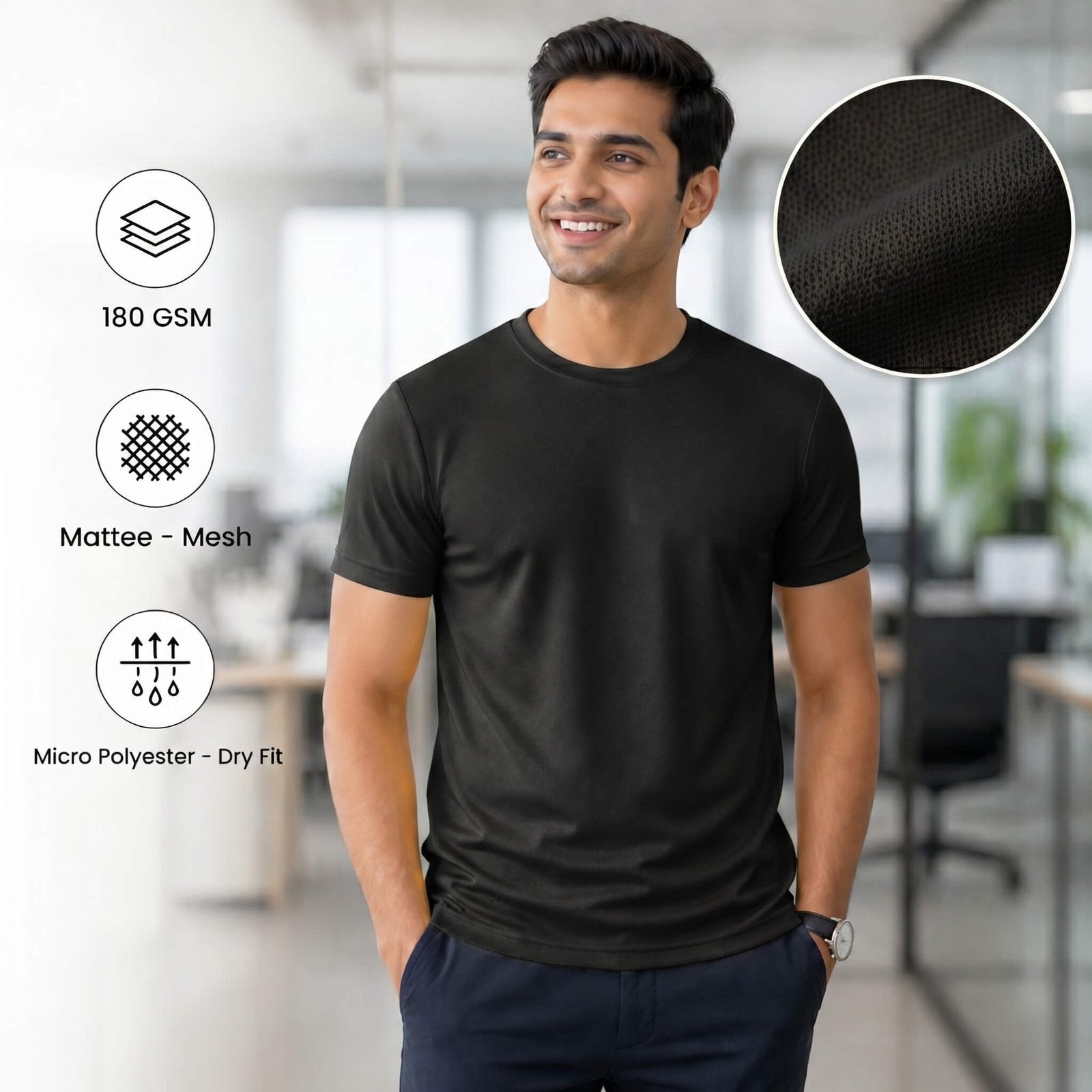 Yankees Black round-neck T-shirt for corporate gifting
