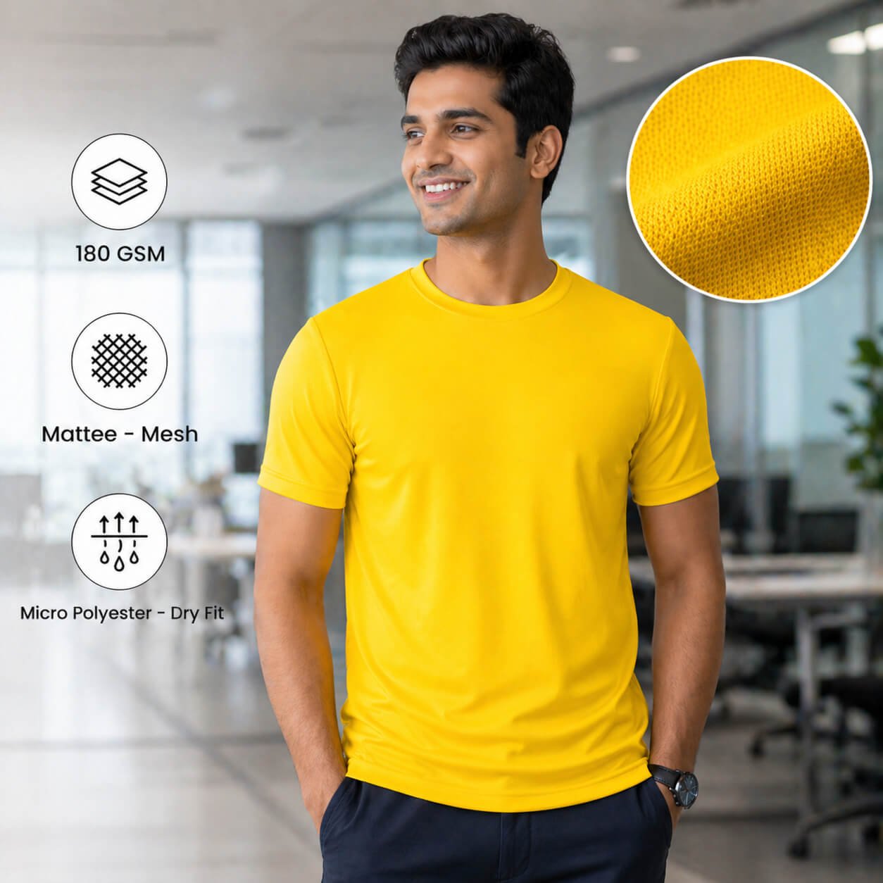 Yankees Golden Yellow round-neck T-shirt for corporate gifting
