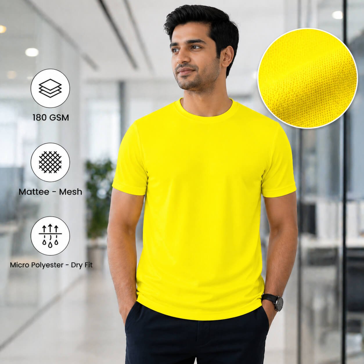 Yankees Neon Yellow round-neck T-shirt for corporate gifting