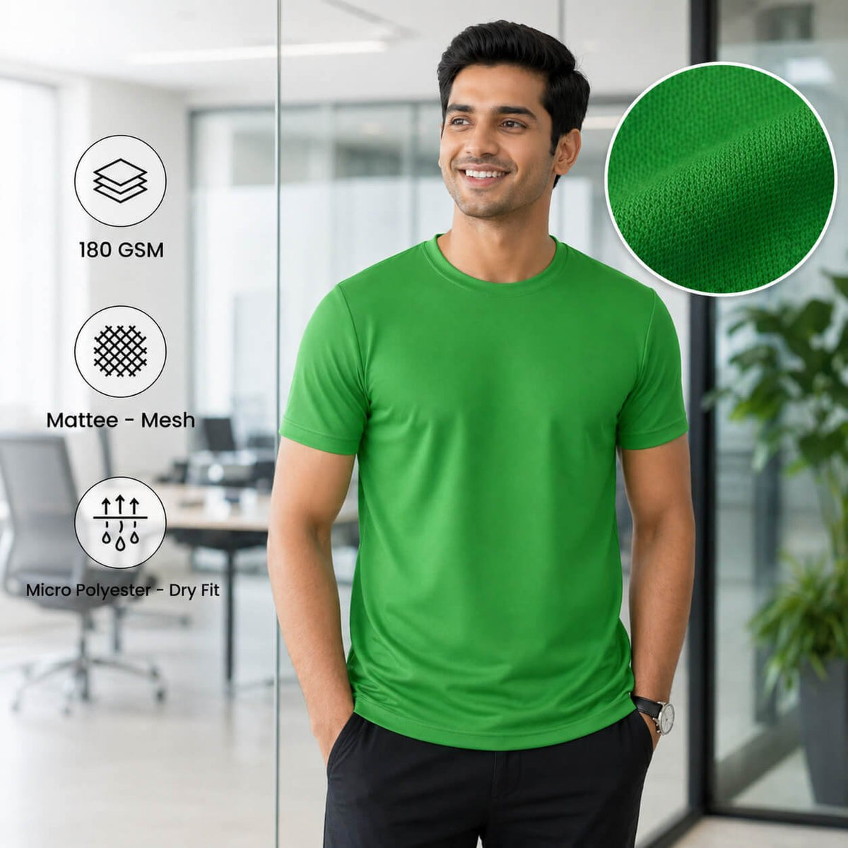 Yankees Parrot Green round-neck T-shirt for corporate gifting