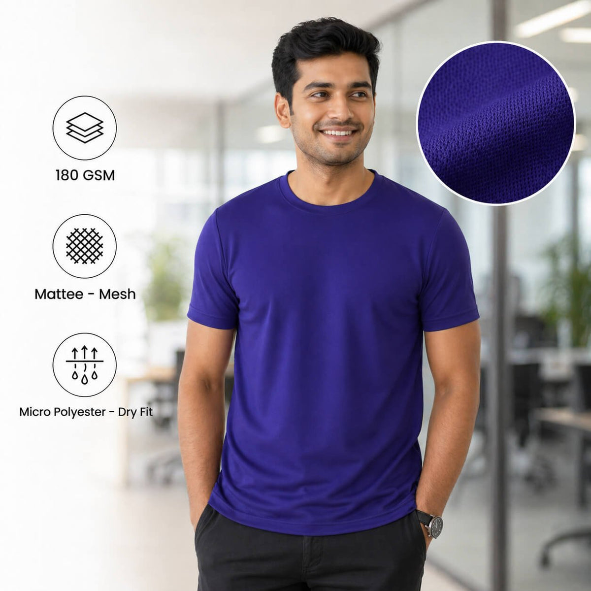 Yankees Royal Blue round-neck T-shirt for corporate gifting