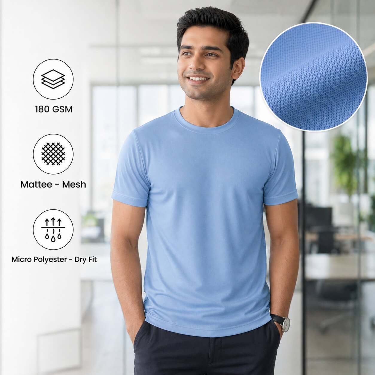 Yankees Sky Blue round-neck T-shirt for corporate gifting