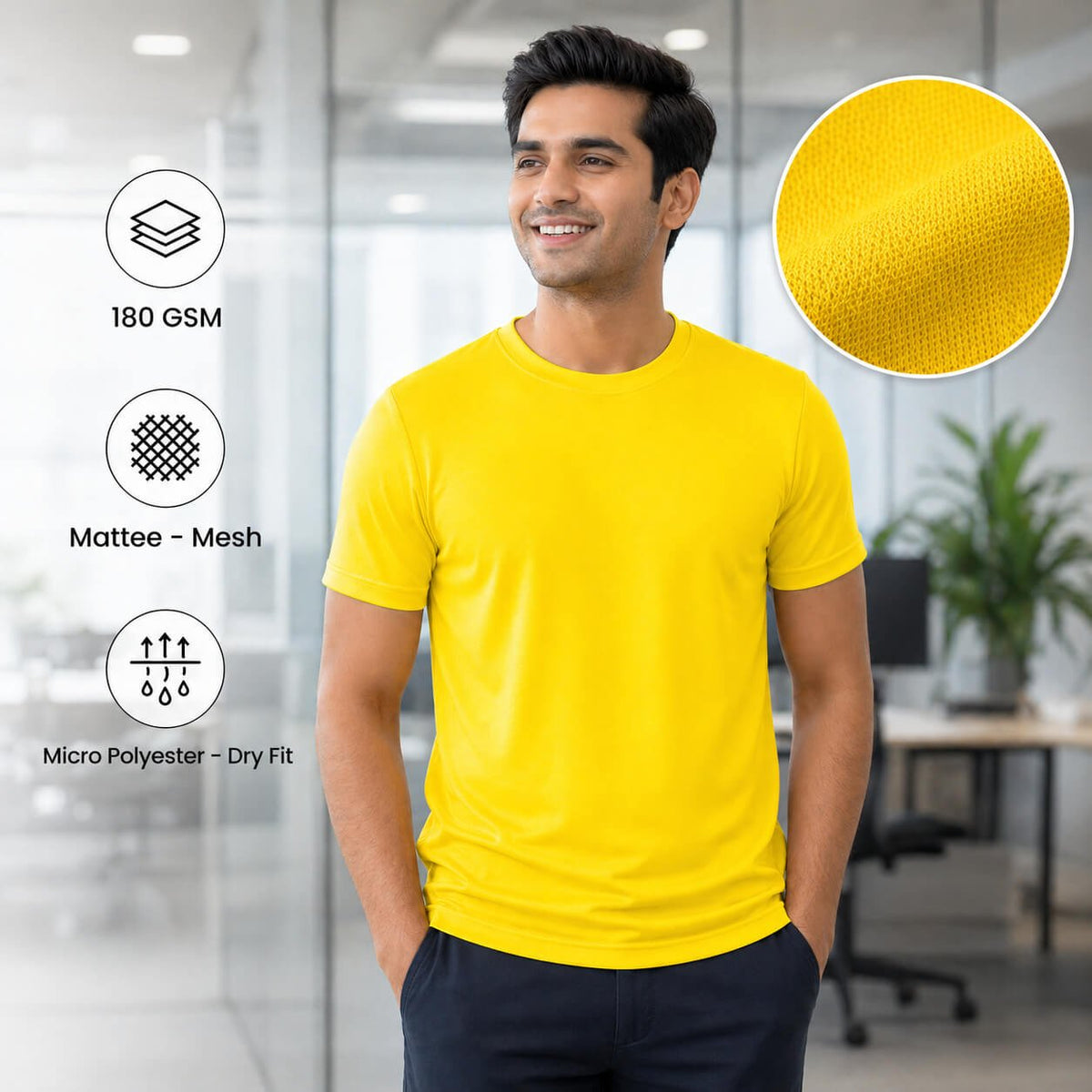 Yankees Yellow round-neck T-shirt for corporate gifting