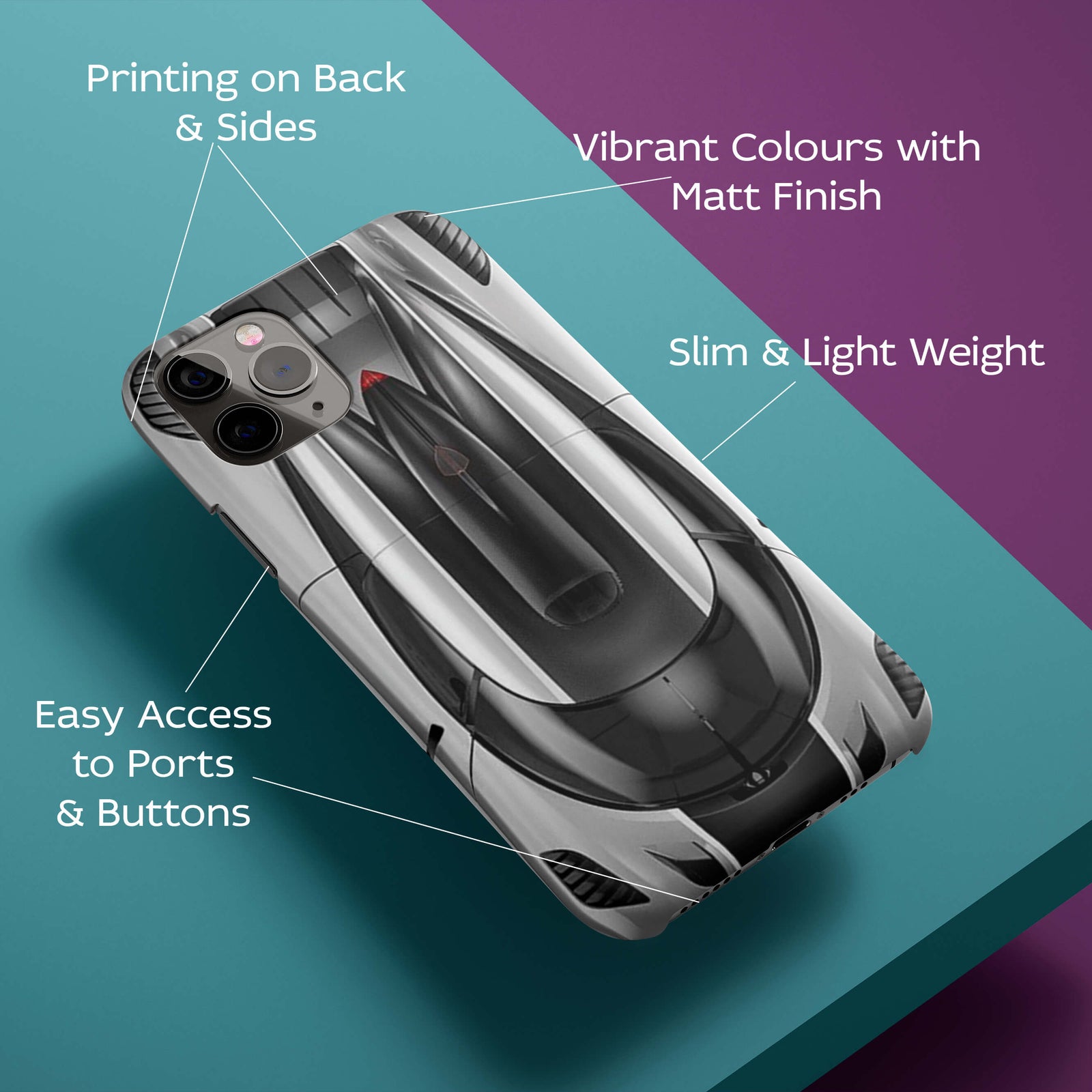 A Grey Sports Convertible Pic Back Cover for HardPlasticBT0217Hard Plastic-Image 2