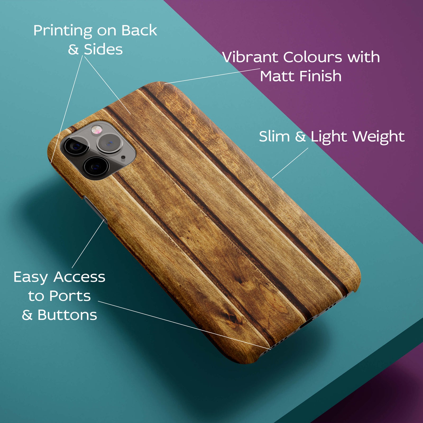 A Wooden Surface Pattern Back Cover for HardPlasticBT0174Hard Plastic