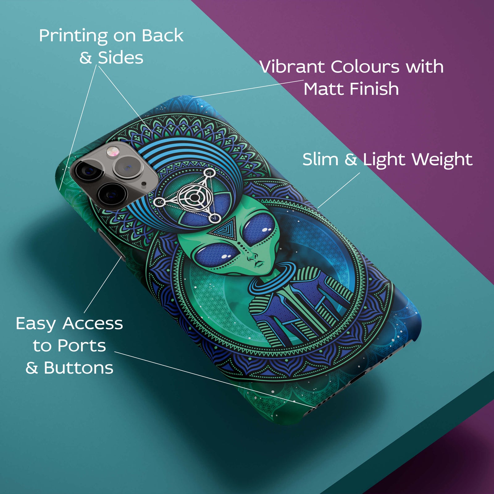 Alien From Other Universe Back Cover for HardPlasticAA1020Hard Plastic