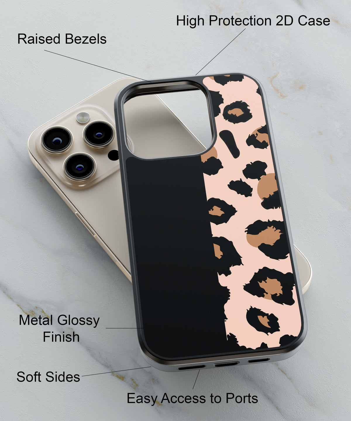 Animal Patterns Back Cover for 2D Hybrid TPU And Metal CasePS1339Hybrid Metal TPU-Image 2