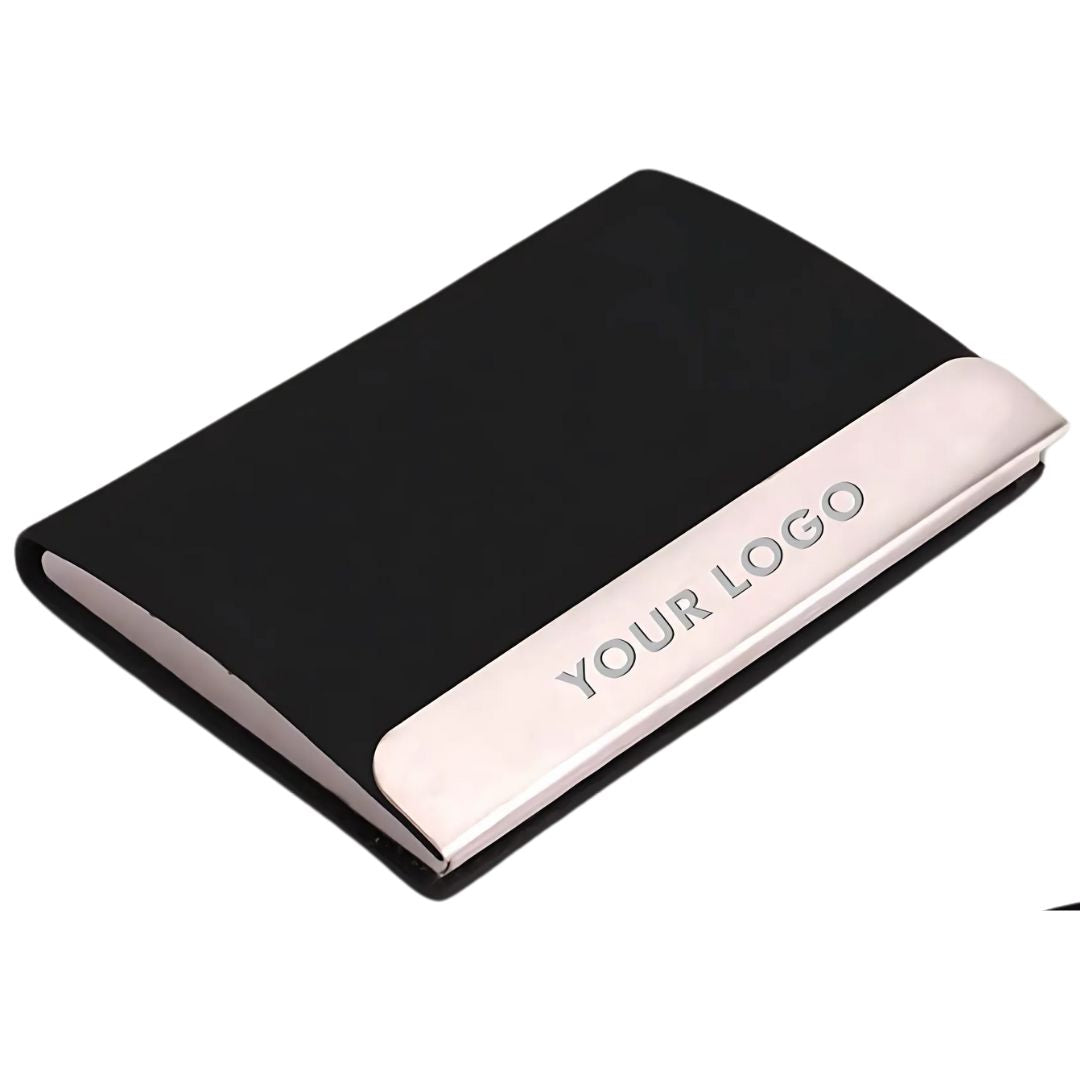 Stainless steel magnetic visiting card holder on office table
