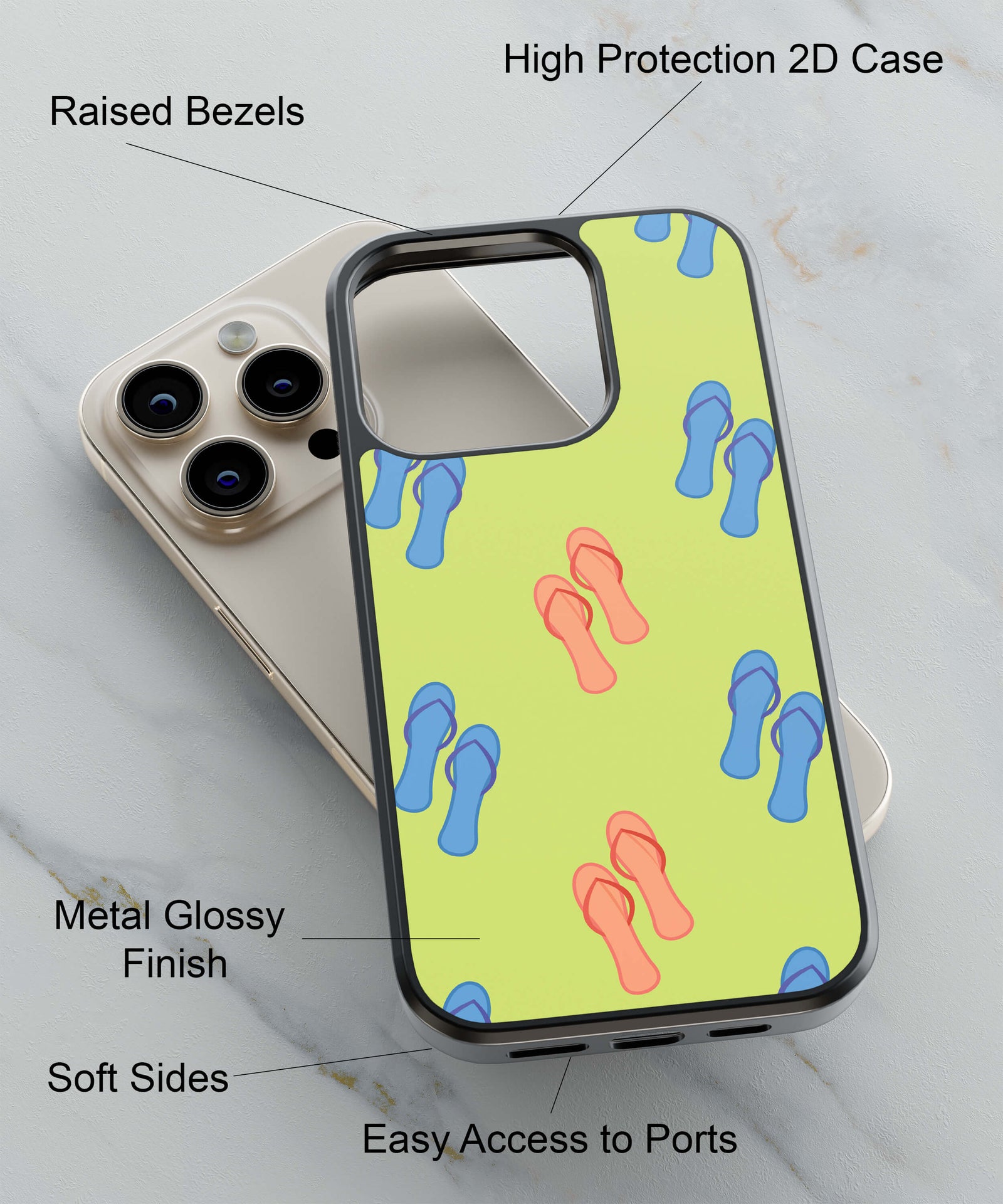 Beach Fun Back Cover for 2D Hybrid TPU And Metal CaseGF0033Hybrid Metal TPU-Image 2