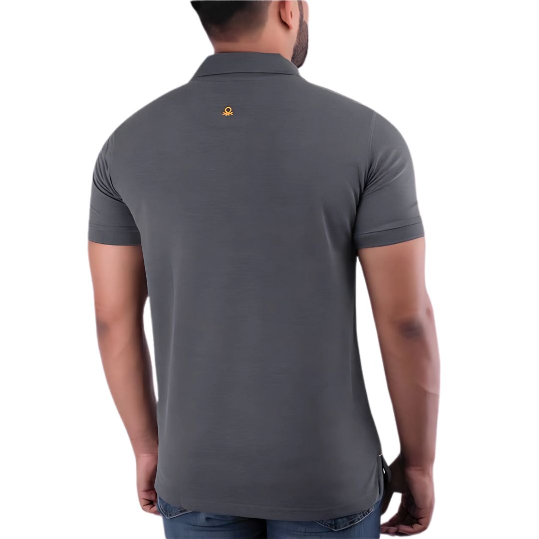 UCB Polo T-Shirt Charcoal Grey – Back View