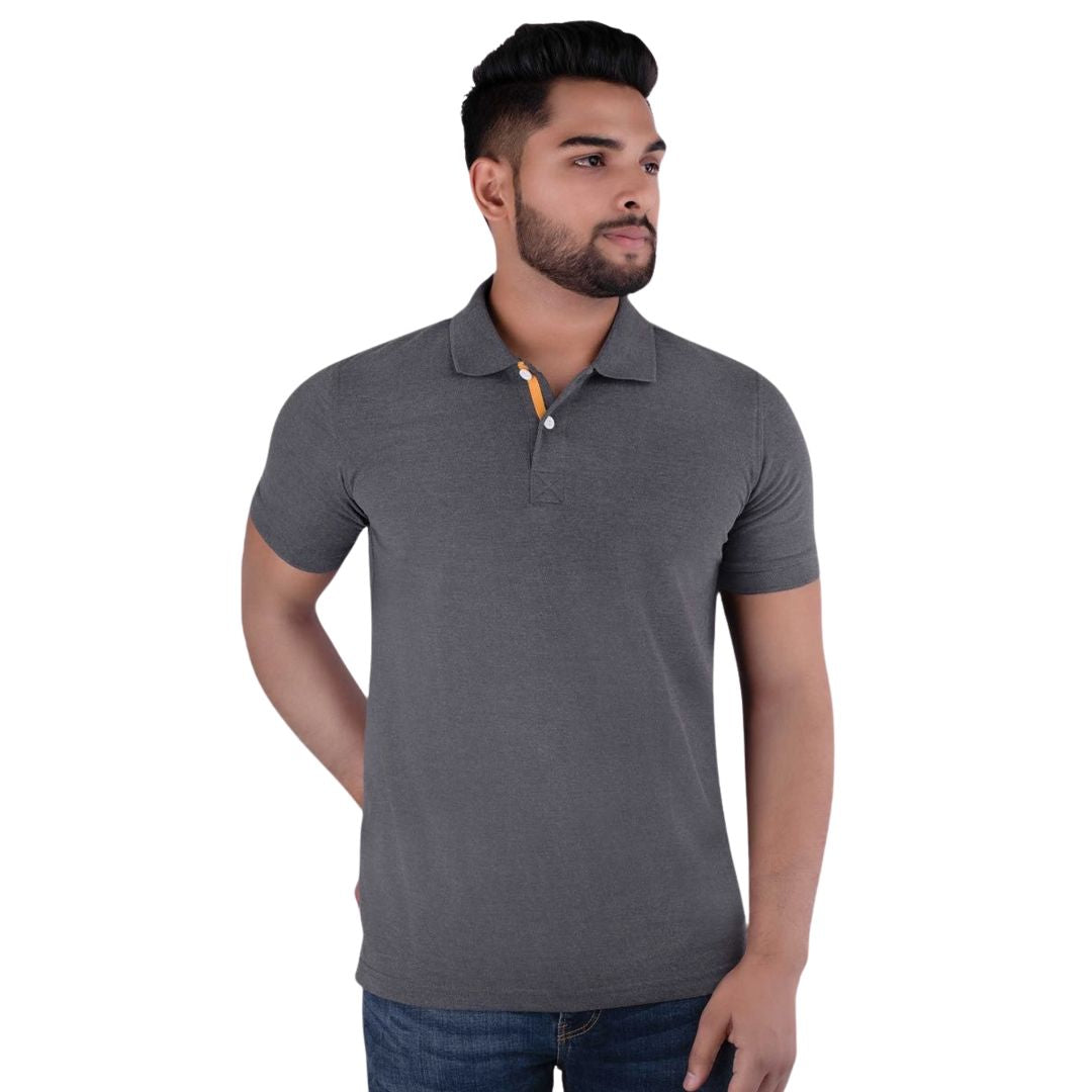 UCB Polo T-Shirt Charcoal Grey – Front View