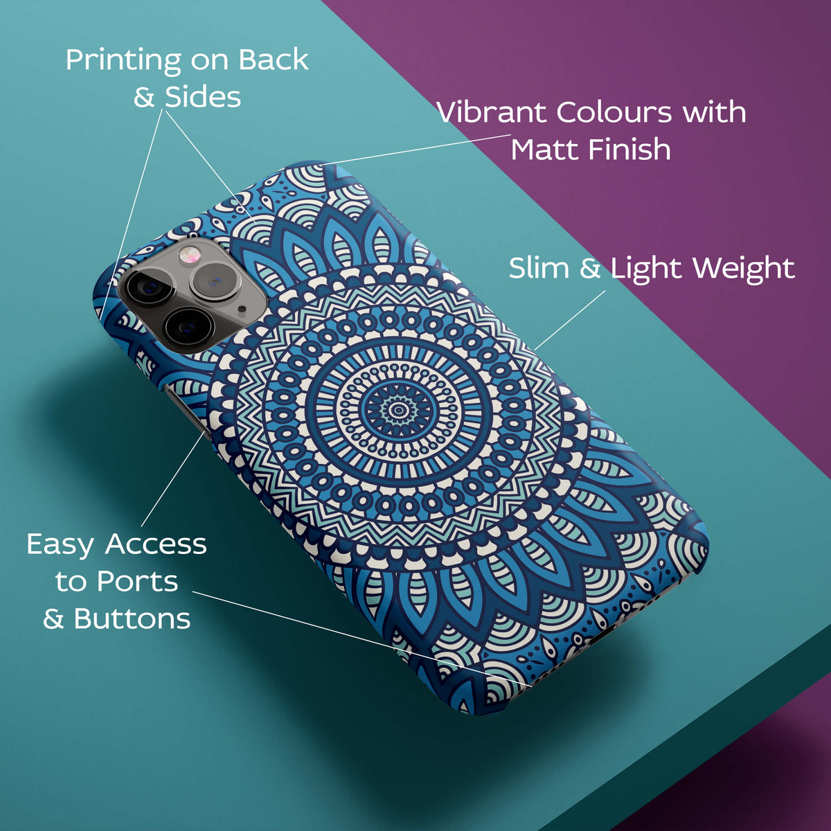 Blue Mandala Design Back Cover for HardPlasticPS1327Hard Plastic-Image 2