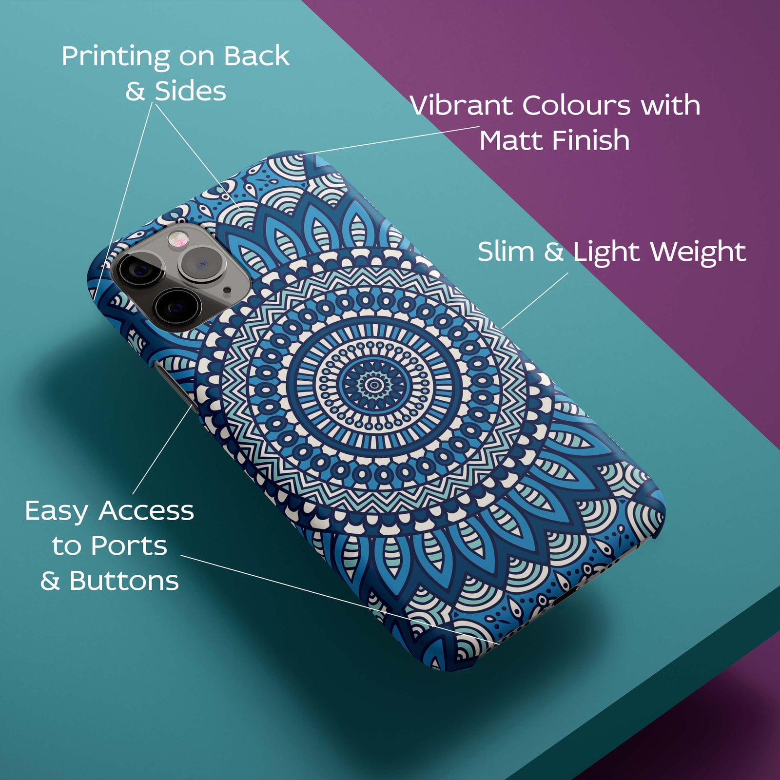 Blue Mandala Design Back Cover for HardPlasticPS1327Hard Plastic-Image 2