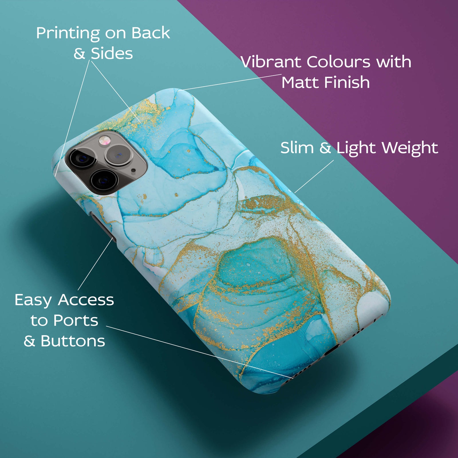 Blue Previous Marble Back Cover for HardPlasticIK0028Hard Plastic