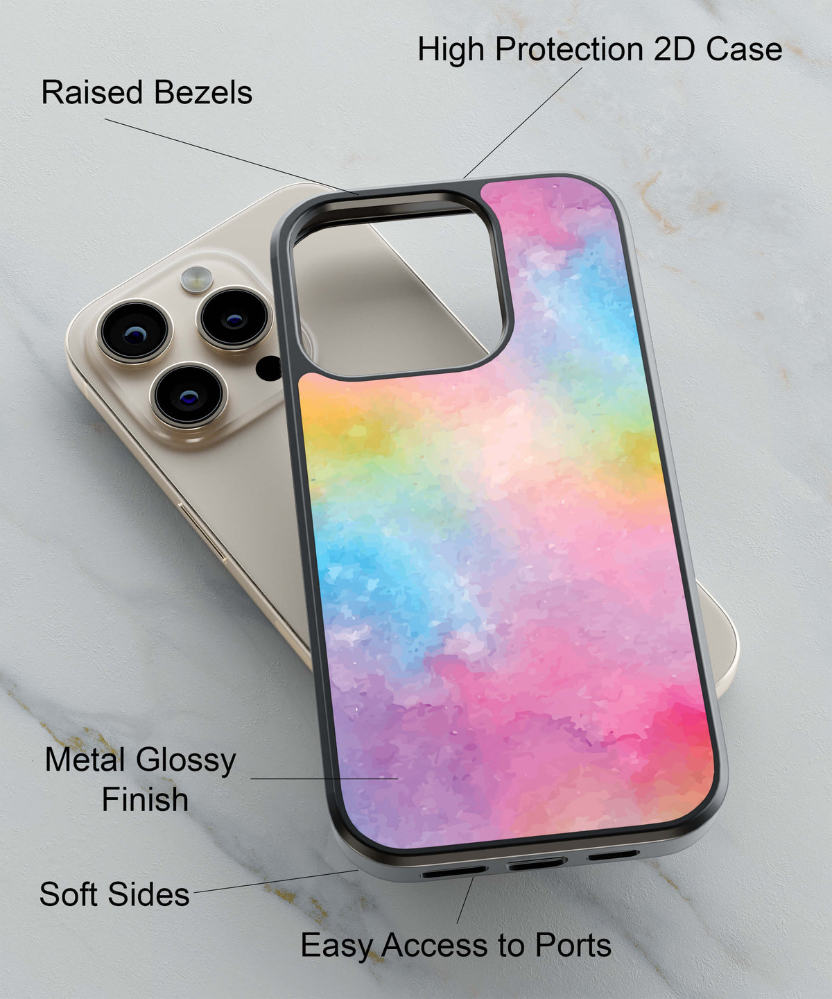 Colourful Delight Back Cover for 2D Hybrid TPU And Metal CaseGF0004Hybrid Metal TPU-Image 2