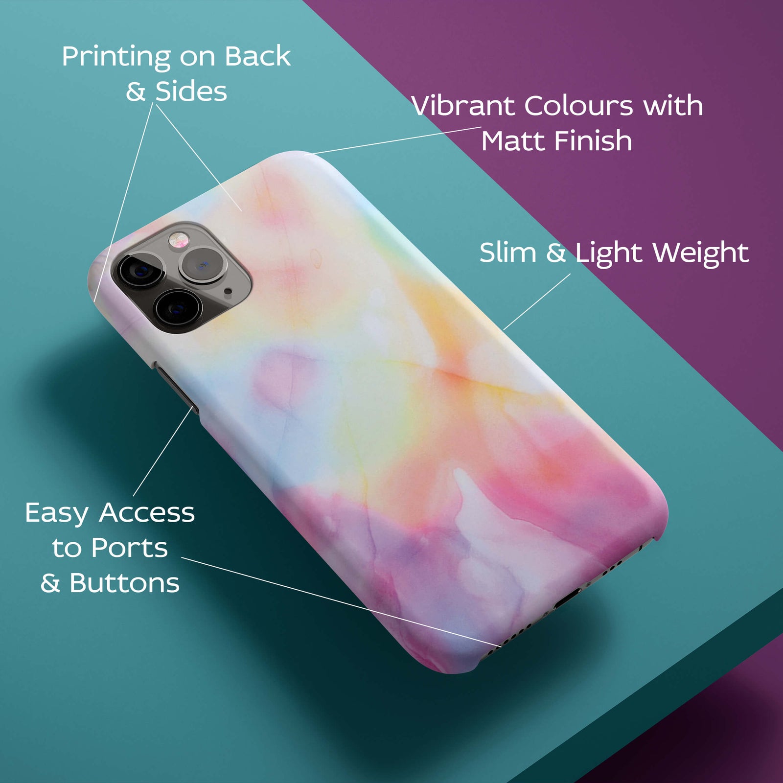 Colourful Marble Pattern Back Cover for HardPlasticAA0143Hard Plastic