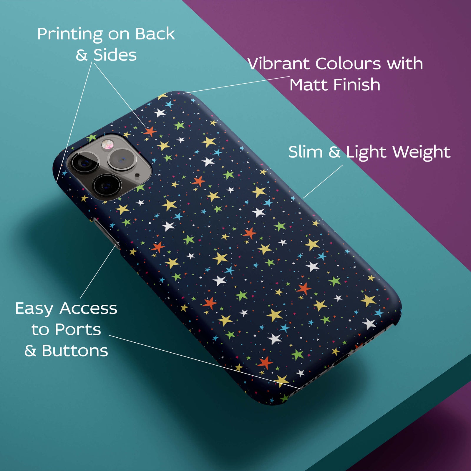 Colourful Stars Back Cover for HardPlasticA0145Hard Plastic