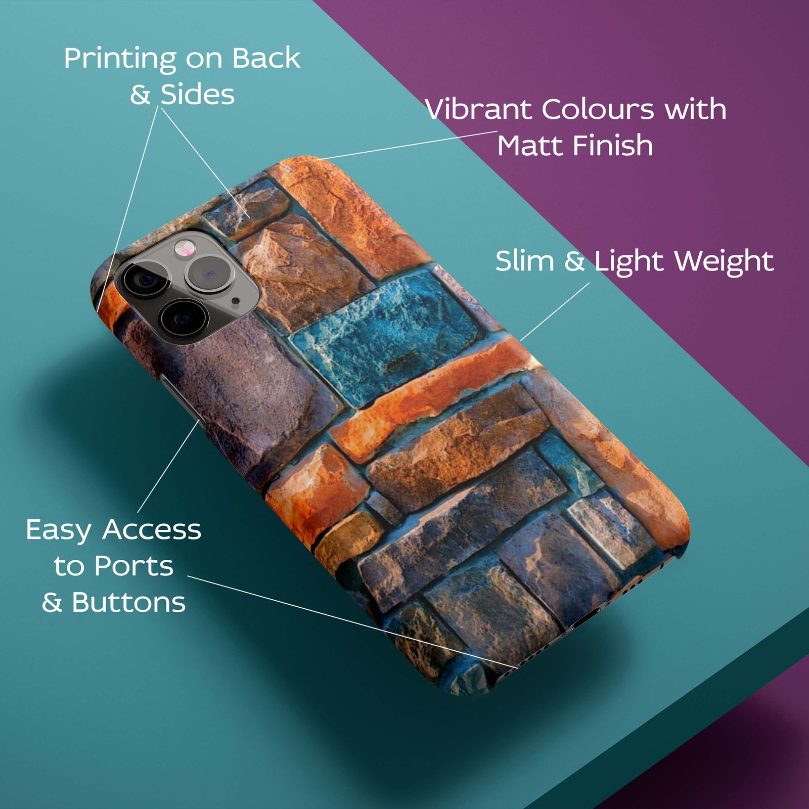 Colourful Stones Back Cover for HardPlasticD1958Hard Plastic