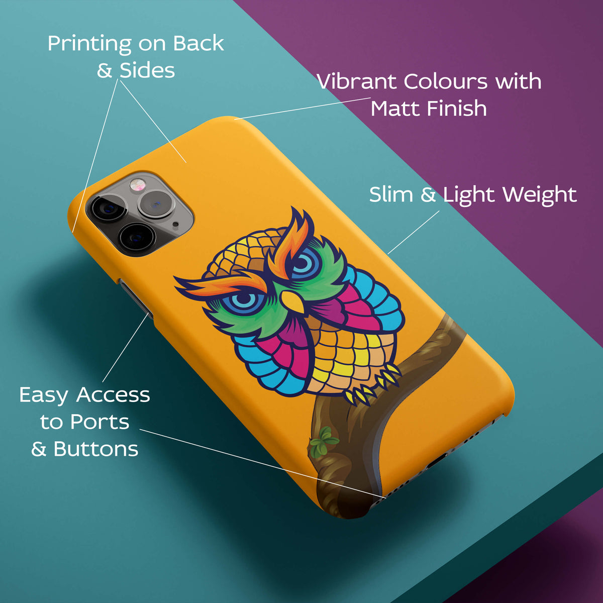 Cool Owl Back Cover for HardPlasticBG0052Hard Plastic-Image 2